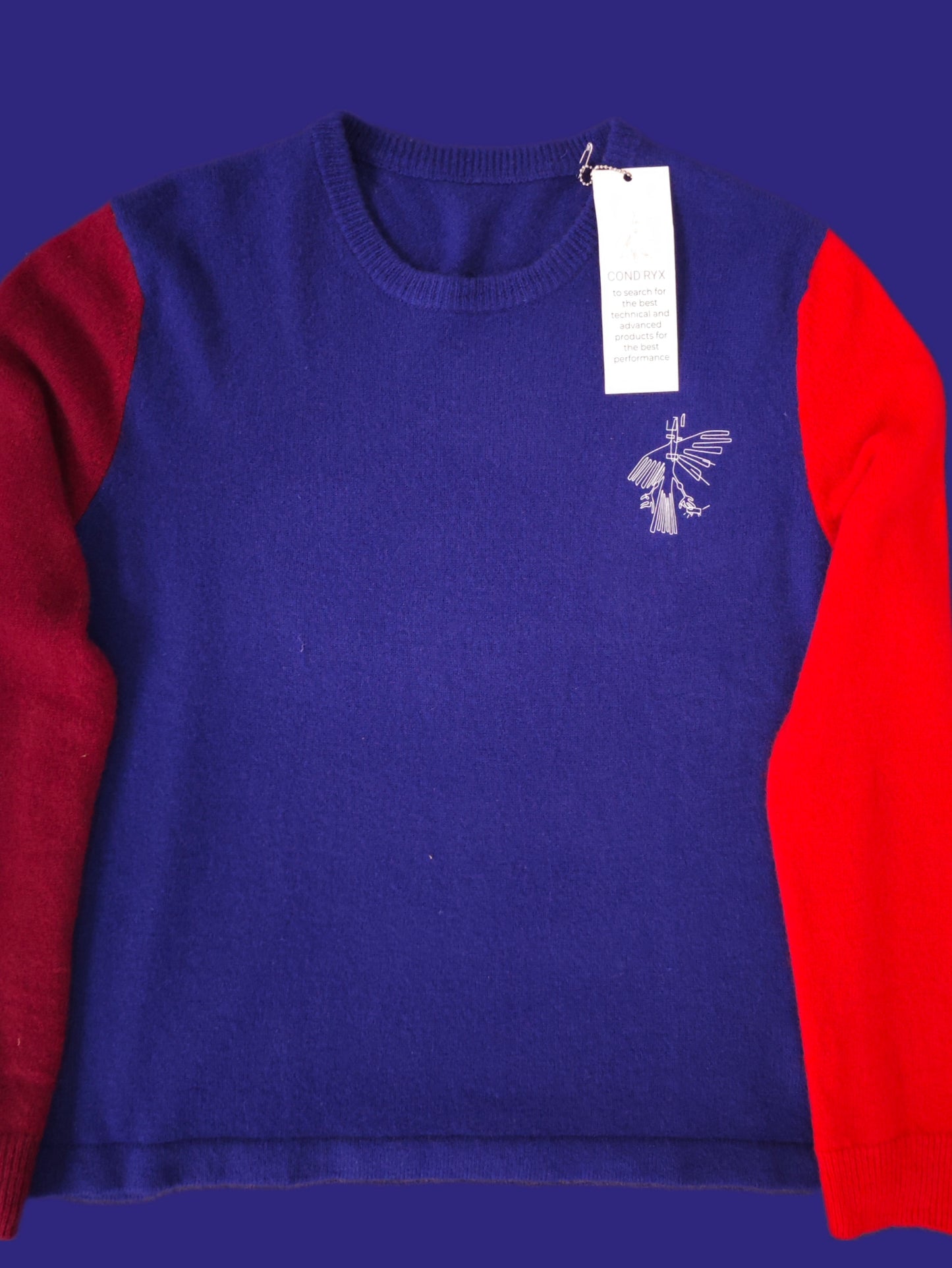 COND'RIX girocollo maniche colorate 100% cashmere