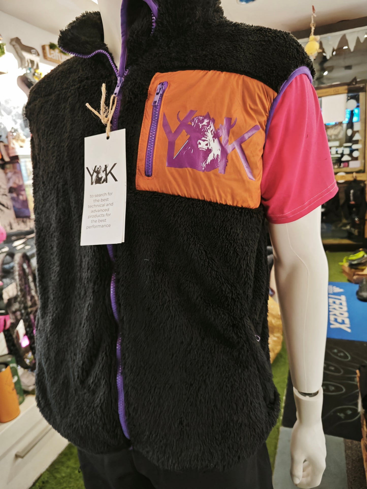 YAK smanicato poliestere SHERPA pelo lungo