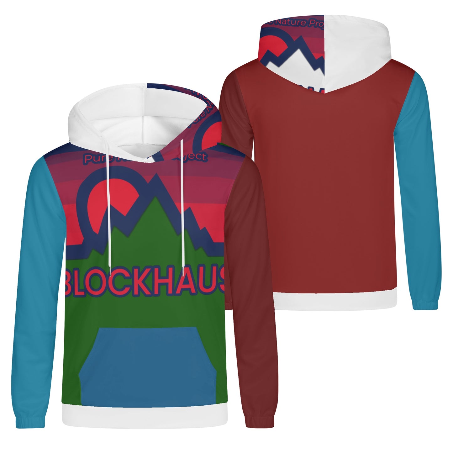 Pure Nature Project BLOCKHAUS Men's Lightweight All Over Printing Hoodie Sweatshirt