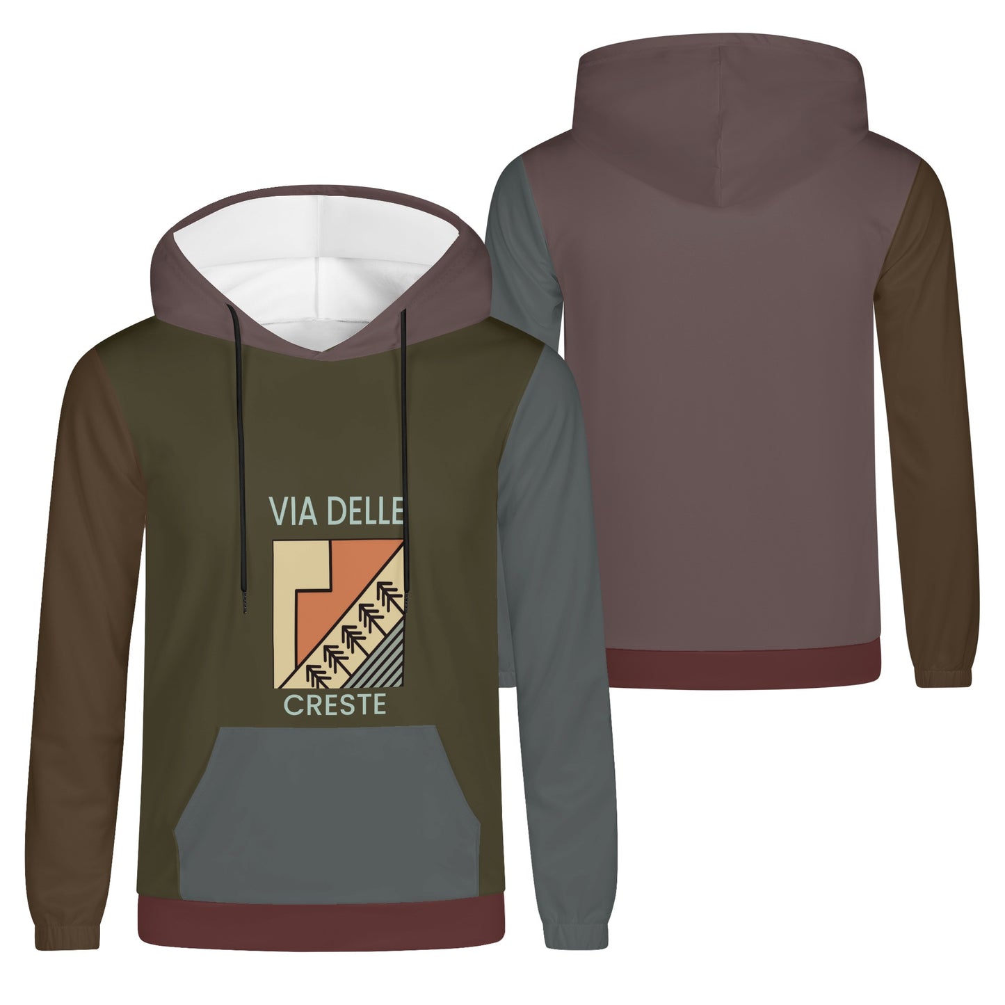 Pure Nature Project Via delle Creste Mens Lightweight All Over Printing Hoodie Sweatshirt
