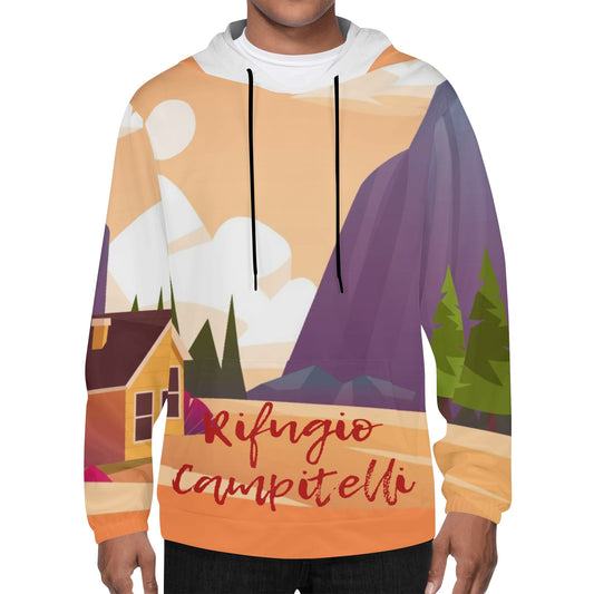 Pure nature project Mens Lightweight All Over Print Hoodie Rifugio Campitelli