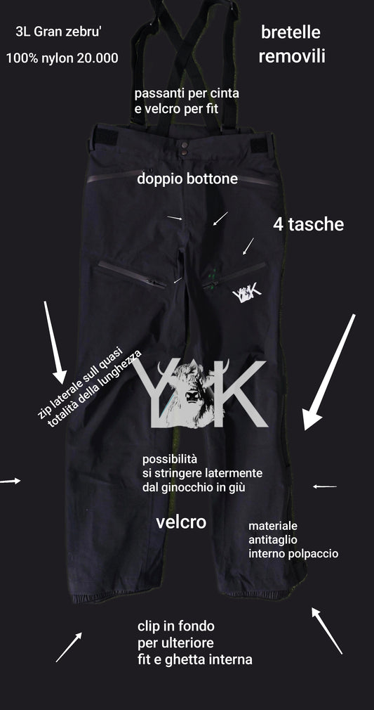 YAK Gran zebru' pantalone 3L 20.000 extreme